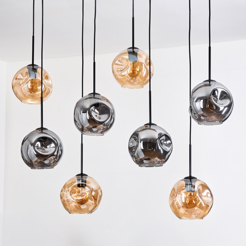 Ripoll Lampadario a sospensione, Lampada a sfera, Lampada a sospensione Écru, Nero, 8-Luci