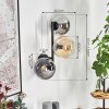 Gastor Lampada a sfera, Applique Ambrato, Chiaro, Grigio fumo, 3-Luci