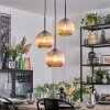 Koyoto Lampadario a sospensione, Lampada a sfera, Lampada a sospensione a cluster 30 cm Ambrato, 3-Luci