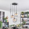 Koyoto Lampadario a sospensione, Lampada a sfera, Lampada a sospensione a cluster 30 cm Ambrato, Chiaro, 3-Luci