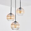 Koyoto Lampadario a sospensione, Lampada a sfera, Lampada a sospensione a cluster 30 cm Ambrato, Chiaro, 3-Luci