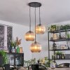 Koyoto Lampadario a sospensione, Lampada a sfera, Lampada a sospensione a cluster 30 cm Ambrato, 3-Luci