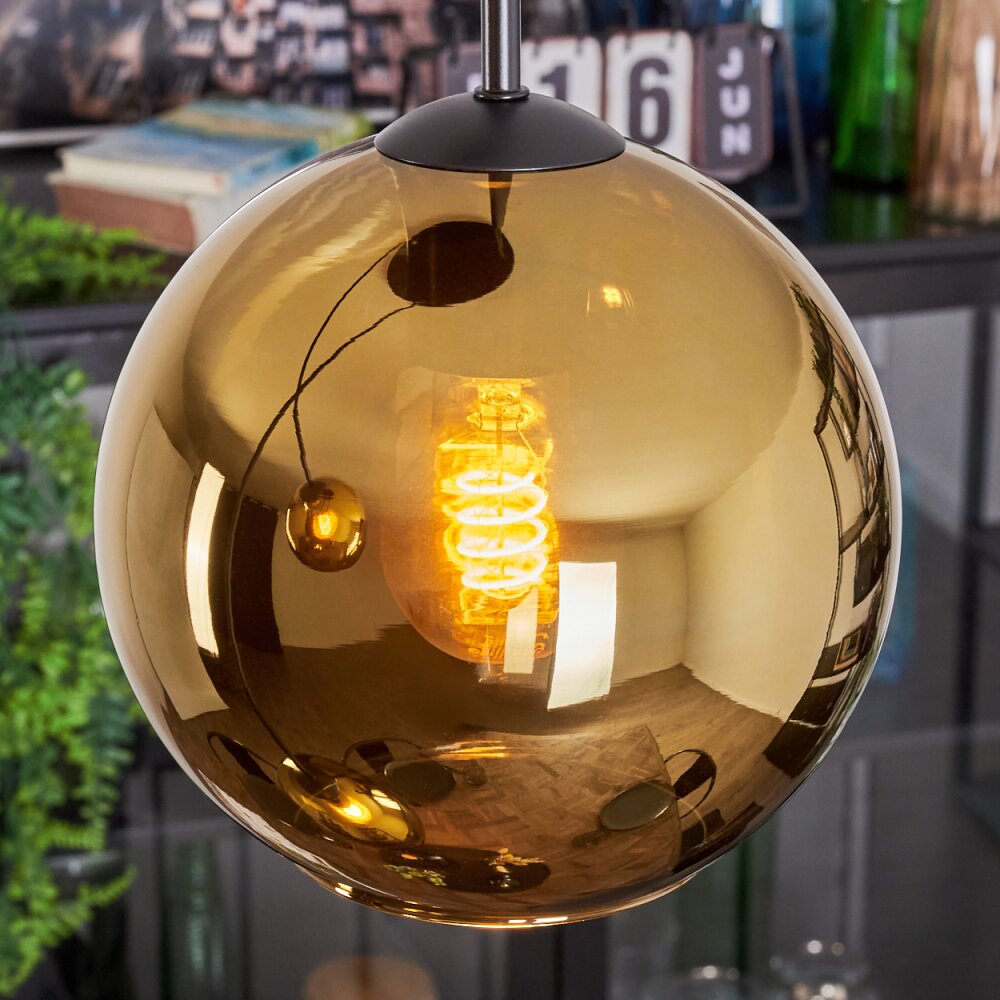 Koyoto Lampadario a sospensione, Lampada a sfera, Lampada a sospensione a cluster 30 cm Oro, 3-Luci