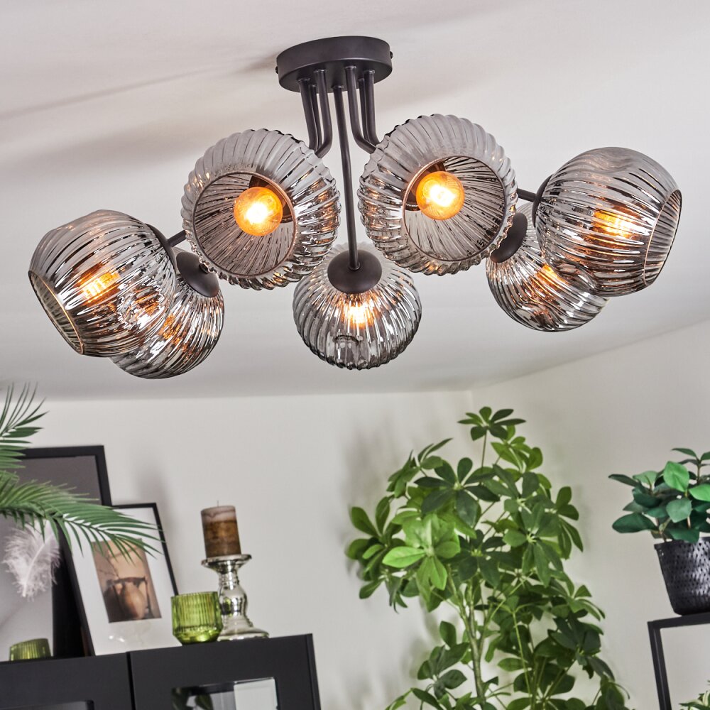 Ripoll Plafoniera, Lampada a sfera Grigio fumo, 7-Luci