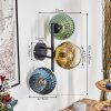 Koyoto Lampada a sfera, Applique Blu, Oro, Verde, Chiaro, 3-Luci