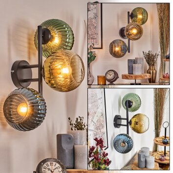 Koyoto Lampada a sfera, Applique Blu, Oro, Verde, Chiaro, 3-Luci