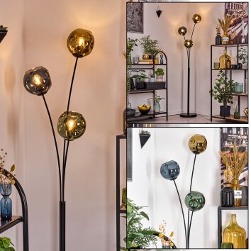 Ripoll Lampada a sfera, Lampada da terra Blu, Oro, Verde, 3-Luci