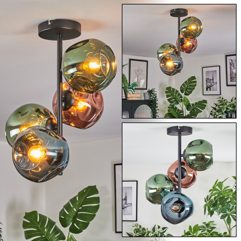 Ripoll Plafoniera, Lampada a sfera Blu, Verde, Ramato, 4-Luci main product photo