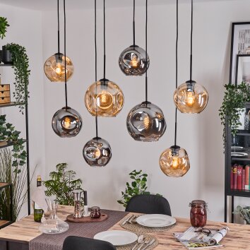 Ripoll Lampadario a sospensione, Lampada a sfera, Lampada a sospensione Écru, Nero, 8-Luci