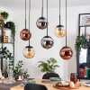 Gastor Lampadario a sospensione, Lampada a sfera, Lampada a sospensione Ambrato, Cromo, Ramato, Grigio fumo, 6-Luci