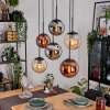 Gastor Lampadario a sospensione, Lampada a sfera, Lampada a sospensione Ambrato, Cromo, Ramato, Grigio fumo, 6-Luci