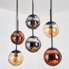 Gastor Lampadario a sospensione, Lampada a sfera, Lampada a sospensione Ambrato, Cromo, Ramato, Grigio fumo, 6-Luci