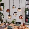 Gastor Lampadario a sospensione, Lampada a sfera, Lampada a sospensione Ambrato, Cromo, Chiaro, Ramato, Grigio fumo, 6-Luci