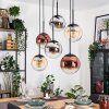 Gastor Lampadario a sospensione, Lampada a sfera, Lampada a sospensione Ambrato, Cromo, Chiaro, Ramato, Grigio fumo, 6-Luci