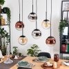Gastor Lampadario a sospensione, Lampada a sfera, Lampada a sospensione Ambrato, Cromo, Chiaro, Ramato, Grigio fumo, 6-Luci