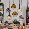 Gastor Lampadario a sospensione, Lampada a sfera, Lampada a sospensione Ambrato, Oro, Chiaro, Grigio fumo, 6-Luci