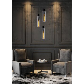 Lucide ORLANDO Sospensioni Grigio, Ruggine, 3-Luci