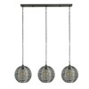 Leeville Lampadario a sospensione Nichel opaco, Nero, 3-Luci