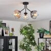 Koyoto Plafoniera, Lampada a sfera 42 cm Ambrato, Chiaro, Grigio fumo, 3-Luci