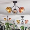Koyoto Plafoniera, Lampada a sfera 42 cm Cromo, Oro, Chiaro, Ramato, Grigio fumo, 3-Luci