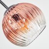 Koyoto Plafoniera, Lampada a sfera 42 cm Cromo, Oro, Chiaro, Ramato, Grigio fumo, 3-Luci