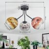 Koyoto Plafoniera, Lampada a sfera 42 cm Cromo, Oro, Chiaro, Ramato, Grigio fumo, 3-Luci