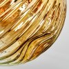 Koyoto Plafoniera, Lampada a sfera 42 cm Cromo, Oro, Chiaro, Ramato, Grigio fumo, 3-Luci