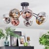 Ripoll Plafoniera, Lampada a sfera Cromo, Oro, Chiaro, Ramato, Grigio fumo, 7-Luci