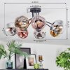 Ripoll Plafoniera, Lampada a sfera Cromo, Oro, Chiaro, Ramato, Grigio fumo, 7-Luci