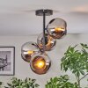 Koyoto Plafoniera, Lampada a sfera 32 cm Cromo, Grigio fumo, 4-Luci