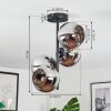 Koyoto Plafoniera, Lampada a sfera 32 cm Cromo, Grigio fumo, 4-Luci