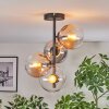 Gastor Plafoniera, Lampada a sfera 32 cm Ambrato, Chiaro, Grigio fumo, 4-Luci