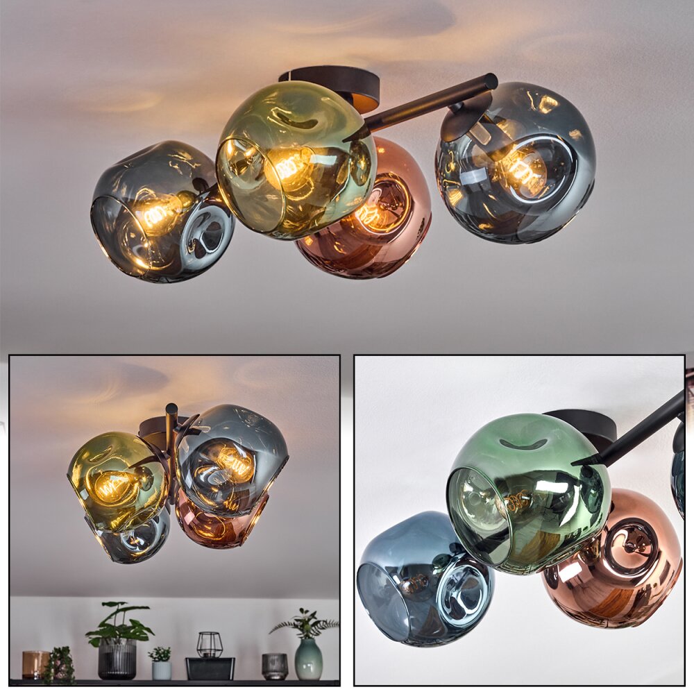 Ripoll Plafoniera, Lampada a sfera Blu, Verde, Ramato, 4-Luci main product photo