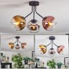 Koyoto Plafoniera, Lampada a sfera 42 cm Cromo, Oro, Chiaro, Ramato, Grigio fumo, 3-Luci