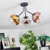 Koyoto Plafoniera, Lampada a sfera 42 cm Cromo, Oro, Chiaro, Ramato, Grigio fumo, 3-Luci