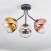 Koyoto Plafoniera, Lampada a sfera 42 cm Cromo, Oro, Chiaro, Ramato, Grigio fumo, 3-Luci