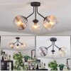 Koyoto Plafoniera, Lampada a sfera 42 cm Ambrato, Chiaro, Grigio fumo, 3-Luci