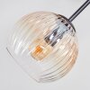 Koyoto Plafoniera, Lampada a sfera 42 cm Ambrato, Chiaro, Grigio fumo, 3-Luci