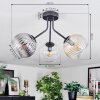 Koyoto Plafoniera, Lampada a sfera 42 cm Ambrato, Chiaro, Grigio fumo, 3-Luci