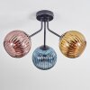 Koyoto Plafoniera, Lampada a sfera 42 cm Blu, Oro, Ramato, 3-Luci