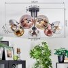 Koyoto Plafoniera, Lampada a sfera 82 cm Cromo, Oro, Chiaro, Ramato, Grigio fumo, 7-Luci