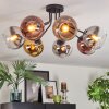 Koyoto Plafoniera, Lampada a sfera 82 cm Cromo, Oro, Chiaro, Ramato, Grigio fumo, 7-Luci