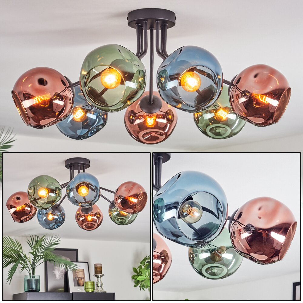 Ripoll Plafoniera, Lampada a sfera Blu, Verde, Ramato, 7-Luci main product photo