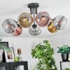 Ripoll Plafoniera, Lampada a sfera Cromo, Oro, Chiaro, Ramato, Grigio fumo, 7-Luci