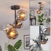 Ripoll Plafoniera, Lampada a sfera Cromo, Chiaro, Grigio fumo, 4-Luci
