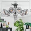 Koyoto Plafoniera, Lampada a sfera 82 cm Chiaro, Grigio fumo, 7-Luci