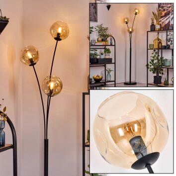 Ripoll Lampada a sfera, Lampada da terra Ambrato, 3-Luci