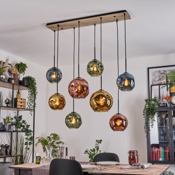 Ripoll Lampadario a sospensione, Lampada a sfera, Lampada a sospensione Écru, Nero, 8-Luci