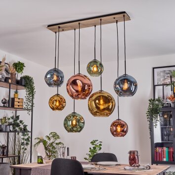 Ripoll Lampadario a sospensione, Lampada a sfera, Lampada a sospensione Écru, Nero, 8-Luci
