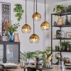 Koyoto Lampadario a sospensione, Lampada a sfera, Lampada a sospensione a cluster 35 cm Oro, Chiaro, 4-Luci